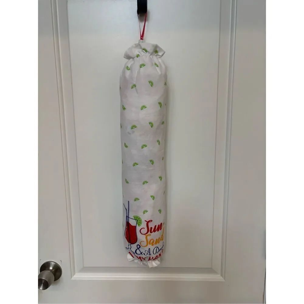 Handmade Plastic Bag Holder- Sand Sun and Drink